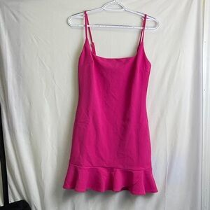 Lulu's Hot Pink Ruffle Mini Dress